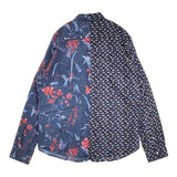 Desigual コットン インド製 サイズXL 長袖シャツ ネイビー マルチカラー メンズ デジグアル【中古】6-0815M∞