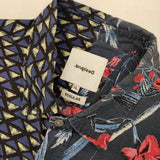 Desigual コットン インド製 サイズXL 長袖シャツ ネイビー マルチカラー メンズ デジグアル【中古】6-0815M∞