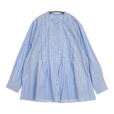 UNFILO セレモニー バンドカラータックブラウス サイズXL ブラウス シャツ 26SS ブルーストライプ レディース アンフィーロ【中古】6-0519M♪