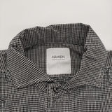 ARMEN ギンガムチェックワークギャザーシャツ インド製 サイズ1 プルオーバー サイドスリット チュニック 26SS ブラック ホワイト レディース アーメン【中古】6-0519M♪