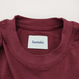 Santaku サンタク SNT25SS-TE01 サイズL 刺繍 無地 半袖Ｔシャツ カットソー ボルドー ワインレッド メンズ【中古】6-0630S♪