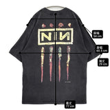 Nine Inch Nails the downward dpiral バンドTシャツ WINTERLAND製 サイズL 半袖Ｔシャツ カットソー ブラック メンズ ナインインチネイルズ【中古】6-0630S♪