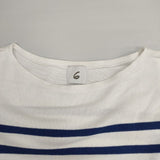 ROKU 6 BEAUTY&YOUTH RASCHEL BORDER PULLOVER 定価15400円 長袖Ｔシャツ カットソー ロンＴ ホワイト ブルー レディース ロクビューティアンドユース【中古】6-0913M∞