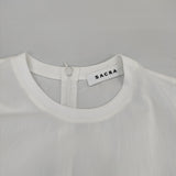 sacra ハイカウントコットンタンブルクロップド丈Tシャツ 38 定価27500円 ブラウス 半袖カットソー ホワイト レディース サクラ【中古】6-0526S♪