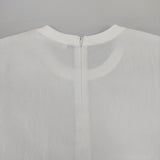 sacra ハイカウントコットンタンブルクロップド丈Tシャツ 38 定価27500円 ブラウス 半袖カットソー ホワイト レディース サクラ【中古】6-0526S♪