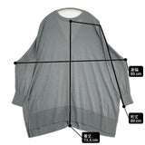 DRESS HERSELF シルクコットン スリット 定価19800円 カーディガン ブルーグレー レディース ドレスハーセルフ【中古】6-0926M∞
