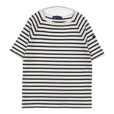 SAINT JAMES ピリアック ラグラン ボーダーT3 コットン フランス製 半袖Ｔシャツ カットソー ホワイト ネイビー レディース セントジェームス【中古】6-0609S△
