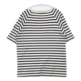 SAINT JAMES ピリアック ラグラン ボーダーT3 コットン フランス製 半袖Ｔシャツ カットソー ホワイト ネイビー レディース セントジェームス【中古】6-0609S△