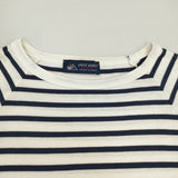 SAINT JAMES ピリアック ラグラン ボーダーT3 コットン フランス製 半袖Ｔシャツ カットソー ホワイト ネイビー レディース セントジェームス【中古】6-0609S△