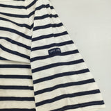 SAINT JAMES ピリアック ラグラン ボーダーT3 コットン フランス製 半袖Ｔシャツ カットソー ホワイト ネイビー レディース セントジェームス【中古】6-0609S△