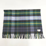 JOHNSTONS OF ELGIN カシミヤ チェック スコットランド製 マフラー ストール ネイビー グリーン レディース ジョンストンズオブ エルガン【中古】6-0911T◎