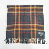 JOHNSTONS OF ELGIN/UNITED ARROWS カシミヤ チェック フリンジ マフラー グレー オレンジ レディース ジョンストンズオブ エルガン/ユナイテッドアローズ【中古】6-0911T◎