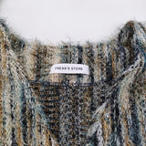 FREAK'S STORE リラックスフィット シャギーニット マルチストライプ カーディガン カーディガン 25AW ブルーグリーン メンズ フリークスストア【中古】6-0918T♪