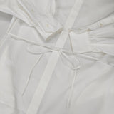 HYKE T/C BALLOON SLEEVE DRESS バルーンスリーブドレス 242-16223 サイズ1 ワンピース ホワイト レディース ハイク【中古】6-0619M♪