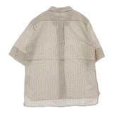 MARGARET HOWELL 578-0152612 BLOD STRIPE COTTON SILK ストライプ コットンシルク ブラウス シャツ ベージュ ホワイト レディース マーガレットハウエル【中古】6-0609S△