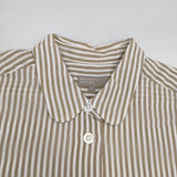 MARGARET HOWELL 578-0152612 BLOD STRIPE COTTON SILK ストライプ コットンシルク ブラウス シャツ ベージュ ホワイト レディース マーガレットハウエル【中古】6-0609S△