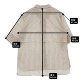 MARGARET HOWELL 578-0152612 BLOD STRIPE COTTON SILK ストライプ コットンシルク ブラウス シャツ ベージュ ホワイト レディース マーガレットハウエル【中古】6-0609S△