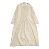 evam eva fine pleats one piece 定価37400円 E201T075 サイズ1 コットンカシミヤ プリーツ ワンピース 20SS ベージュ レディース エヴァムエヴァ【中古】6-0619M♪