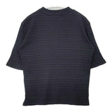 manon MOC BORDER RIB TEE リブ ボーダー シアー 日本製 サイズ0 Ｔシャツ カットソー チャコールグレー ブラック レディース マノン【中古】6-0609S△