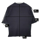 manon MOC BORDER RIB TEE リブ ボーダー シアー 日本製 サイズ0 Ｔシャツ カットソー チャコールグレー ブラック レディース マノン【中古】6-0609S△