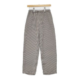 manon MNN-PT-123 STRIPE EASY PANTS ストライプ ポリエステル イージー パンツ 24SS ベージュ ブラック レディース マノン【中古】6-0913M∞