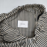 manon MNN-PT-123 STRIPE EASY PANTS ストライプ ポリエステル イージー パンツ 24SS ベージュ ブラック レディース マノン【中古】6-0913M∞