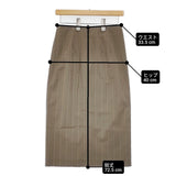 Demi-Luxe BEAMS 68-27-0657-002 タイトスカート サイズ38 ストライプ スカート カーキ レディース デミルクス ビームス【中古】6-0706G◎