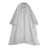 nest Robe エシカルダイリネン2枚襟シャツワンピース 01231-1335 ギャザードレス ワンピース グレー レディース ネストローブ【中古】6-0619M♪