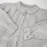 nest Robe エシカルダイリネン2枚襟シャツワンピース 01231-1335 ギャザードレス ワンピース グレー レディース ネストローブ【中古】6-0619M♪