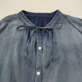 K.T KIYOKO TAKASE TALL 2.2オンス デニムブラウス ヴィンテージ加工 定価29700円 ブラウス シャツ ブルー レディース キヨコタカセ【中古】6-0519M♪