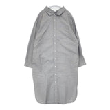 GYMPHLEX J-1356 COMBED COTTON シャツワンピ ストライプ ワンピース ブルー ホワイト レディース ジムフレックス【中古】6-0907M∞