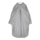 GYMPHLEX J-1356 COMBED COTTON シャツワンピ ストライプ ワンピース ブルー ホワイト レディース ジムフレックス【中古】6-0907M∞