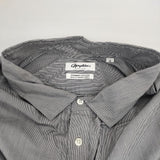 GYMPHLEX J-1356 COMBED COTTON シャツワンピ ストライプ ワンピース ブルー ホワイト レディース ジムフレックス【中古】6-0907M∞