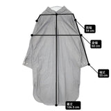 GYMPHLEX J-1356 COMBED COTTON シャツワンピ ストライプ ワンピース ブルー ホワイト レディース ジムフレックス【中古】6-0907M∞