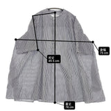 veritecoeur ストライプギャザーシャツ 定価24200円 VC-2699 キュプラコットン ブラウス 25SS ブルー ホワイト レディース ヴェリテクール【中古】6-0519S♪