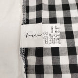 antiqua tree café ドット チェック LL 長袖シャツ シロ クロ レディース アンティカ【中古】6-0706G◎