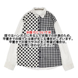 antiqua tree café ドット チェック LL 長袖シャツ シロ クロ レディース アンティカ【中古】6-0706G◎
