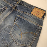 HOLLYWOOD RANCH MARKET パッチワーク 34 ユーズド加工 ダメージ加工 デニムパンツ ブルー メンズ ハリウッドランチマーケット【中古】6-0816G∞