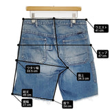 BLUE BLUE デニムショーツ サイズ3 カットオフ ショートパンツ ハーフパンツ ショーツ ライトブルー メンズ ブルーブルー【中古】6-0630S♪