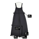 SARAHWEAR リヨセルリネン オーバーオール 日本製 サロペットパンツ サロペット ブラック レディース サラウェア【中古】6-0913M∞