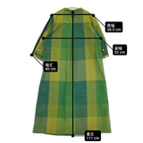 Pal'las Palace チェックシャツワンピ FOP25313C サイズ2 日本製 七分袖 ワンピース グリーン レディース パラスパレス【中古】6-0519M♪