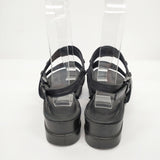 ecco スタッズ サイズ38 レザー サンダル クロ レディース エコー【中古】6-0528S◎