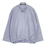 cloenc クロエンス ポリエステルコットン ストライプ バルーンシルエット ブラウス シャツ ブルー ホワイト レディース【中古】6-0803M∞