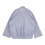 cloenc クロエンス ポリエステルコットン ストライプ バルーンシルエット ブラウス シャツ ブルー ホワイト レディース【中古】6-0803M∞