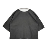 GRANDMA MAMA DAUGHTER コットンリネンラミー サイズ1 五分袖 ブラウス シャツ チャコールグレー レディース グランマママドーター【中古】6-0607S♪