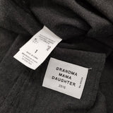 GRANDMA MAMA DAUGHTER コットンリネンラミー サイズ1 五分袖 ブラウス シャツ チャコールグレー レディース グランマママドーター【中古】6-0607S♪