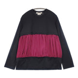 COMME des GARCONS シフォン 切替デザイン ブラウス AD2020 GF-T009 サイズM ブラウス シャツ クロ ボルドー レディース コムデギャルソン【中古】6-0706G◎