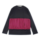 COMME des GARCONS シフォン 切替デザイン ブラウス AD2020 GF-T009 サイズM ブラウス シャツ クロ ボルドー レディース コムデギャルソン【中古】6-0706G◎