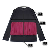COMME des GARCONS シフォン 切替デザイン ブラウス AD2020 GF-T009 サイズM ブラウス シャツ クロ ボルドー レディース コムデギャルソン【中古】6-0706G◎