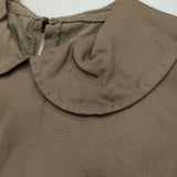 tricot COMME des GARCONS 丸襟 製品加工 M キュプラ ノースリーブ ブラウス シャツ AD2003 ブラウン レディース トリココムデギャルソン【中古】6-0607S♪